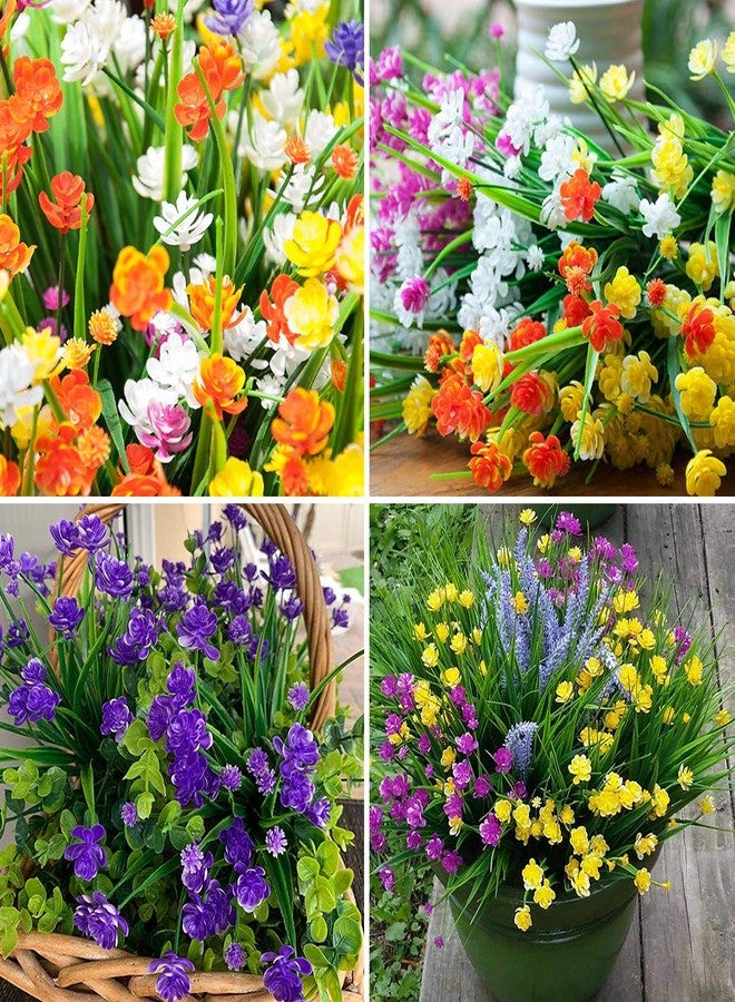 KLEMOO Artificial Flowers, 8 Bundles Fake Outdoor UV Resistant Greenery Faux Plants Shrubs for Indoor Outside Hanging Planter Home Office Wedding Farmhouse Decor (Purple) - Image 3